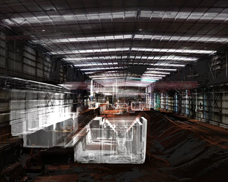 钢铁厂原料储存车间三维扫描建模的技术应用