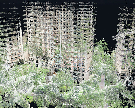 城市住宅区三维扫描：点云实景与真彩色虚景叠加的完整数据采集
